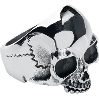 EtNox hard and heavy Ring - Skull Head - voor Mannen - zilverkleurig - Maat M