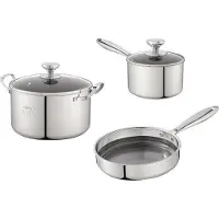 Winning Star St-5101 3-delige Kookset - Steelpan - Koekenpan - Kookpot - Keukengerei