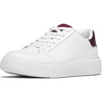 FitFlop Women RTG Sequin-Backtab Leather Sneakers Urban White/Ruby-Schoenmaat 36