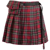 Banned Alternative Minirok - Check It Out Kilt - XS tot XL - voor Vrouwen - rood - Maat XL