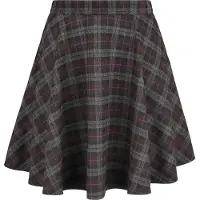 Banned Retro Minirok - Rock Check Flared Skirt - XS tot 4XL - voor Vrouwen - grijs-paars - Maat S