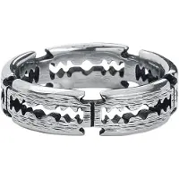 EtNox hard and heavy Ring - Razorblades - voor Mannen - zilverkleurig - Maat L