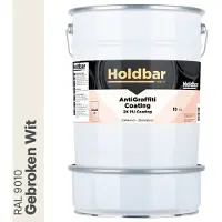 Holdbar Anti Graffiti Coating Gebroken Wit (RAL 9010) 10 Kg - Maakt Graffiti verwijderbaar - Graffiti Verwijderen - In Alle Kleuren - Voor Steen, Beton, Hout, Metaal en Tegels