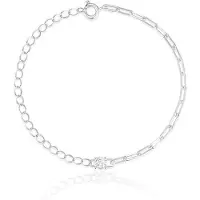 Elenza AMS Verfijnde Elenza Zilveren Armband met Zirkonia – Subtiele Luxe voor Dames