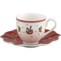 Villeroy & Boch Toy's Delight espressokopje met schotel Wit-rood