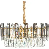 Beliani MANTARO - Kroonluchter - Goud/Transparant - Glas