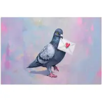 PosterMonkey Poster 90x60 cm - Duif - Envelop - Paars - Posters - Kamer decoratie - Wanddecoratie woonkamer - Muurdecoratie slaapkamer