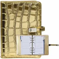 Kalpa 1111-14 hervulbare Personal Ringband Croco Goud 1 week per 2 paginas 2026-2027-2028