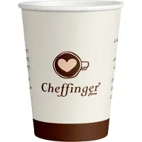 Cheffinger Kartonnen Koffiebeker - 250ml - Cremé - 1000 Stuks