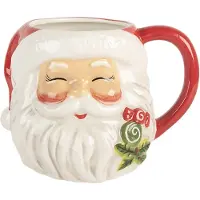 Clayre & Eef Mok Kerstman 550 ml Wit Rood Keramiek