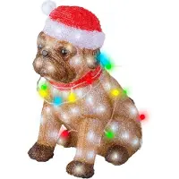 Lumineo Hond - LED figuur - Bruin/koel wit - 34x24x42 cm