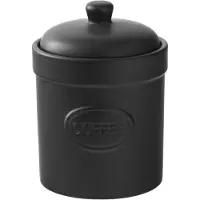 Bia collectie zwart stenen matte voorraadpot voor Koffie 12 x 16 cm Storage jar in Matte black for Coffee