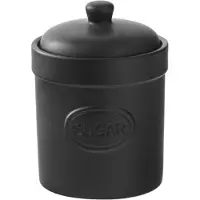 Bia collectie zwart stenen matte voorraadpot voor Suiker 12 x 16 cm Storage jar in Matte Black for Sugar