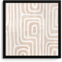 PosterMonkey Poster in lijst - Fotolijst 40x40 cm - Posters - Decoratief - Labyrint - Beige - Posterlijst zwart - Decoratie - Wanddecoratie woonkamer - Muurdecoratie slaapkamer