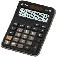 Casio Rekenmachine - Zwart - Batterij/Zonne-energie - 12 cijfers