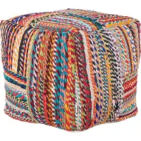Beliani MEKHTAR - Poef - Multicolor - 40 cm - Katoen