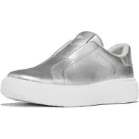 FitFlop Women RTG Leather Laceless Sneakers Silver-Schoenmaat 36