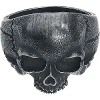 EtNox hard and heavy Ring - Skull Head - voor Mannen - zilverkleurig - Maat XL