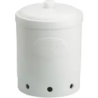Bia steengoed voorraadpot voorraadbus mat voor aardappelen wit 23 x 32 cm Matte white Stone storagejar for Potatoes