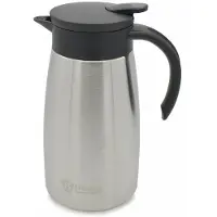B-Home Koffie en warme dranken thermoskan/isoleerkan - met schenktuit - rvs - zilver - 1 liter - 24 cm - Koffiekan