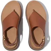 FitFlop F-Mode Leren Dames Bruine Sandalen