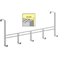 Metaltex deurkapstok 5 haken 38x15 cm zilver