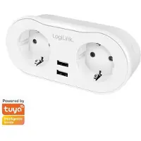Logilink Smart Home Logilink Wi-Fi-stekker 2-poorts met 2x USB (CEE 7/3)