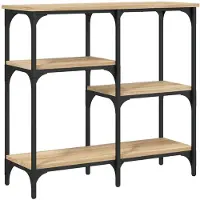 vidaXL Consoletafel Sonoma Eiken 80x29x75 cm Bewerkt Hout