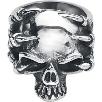 EtNox hard and heavy - Gothic Ring - Claw Skull - voor Mannen - zilverkleurig - Maat XL