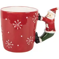 Clayre & Eef Mok Kerstman 400 ml Rood Keramiek