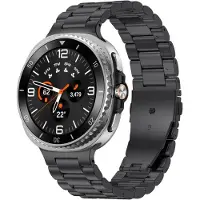Strap-it Stalen schakel band - RVS bandje met vlindersluiting geschikt voor Samsung Galaxy Watch 8 - 40mm / Galaxy Watch 8 - 44mm / Galaxy Watch 8 Classic (zwart)