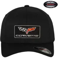 Corvette Cap C6 Patch Flexfit Cap GM-92-CORV9903-CB65 Black-S/M