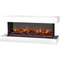 Xaralyn Elektrische wandhaard - Disegno 90SW - wit hout - 1400 Watt verwarming - met afstandsbediening - 3-zijdige elektrische haard - sfeerhaard