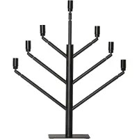 Star Trading Design kandelaar 'Twice', 7-armig, 7-vlammig, verplaatsbare E14 fittingen, netvoeding, zwart, H 65cm