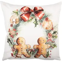 Clayre & Eef Kussenhoes 45x45 cm Wit Polyester