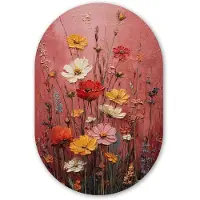 MuchoWow Muurovaal 80x120 cm - Ovale wanddecoratie Bloemenboeket - Diepte - Tastbare textuur - Ovalen schilderij - Muurdecoratie woonkamer - Kamer decoratie - Schilderijen - Wandcirkel
