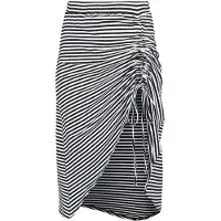 Banned Retro - Rockabilly Midirok - Beach Breeze Skirt - S tot 4XL - voor Vrouwen - zwart-wit - Maat 4XL