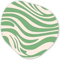 MuchoWow Organische wanddecoratie 60x60 cm - Organisch schilderij Zebrapatroon - Groen - Retro - Muurdecoratie woonkamer - Kamer decoratie - Schilderijen - Muurcirkel aesthetic