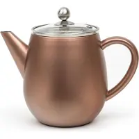 Bredemeijer - Theepot dubbelwandige Eva - 1,1 liter - Roestbruin - Met theezeef