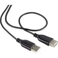 Renkforce USB-kabel, USB 2.0, USB-A stekker, USB-A aansluiting, 1.00 meter, zwart, SuperSoft coating, modelnummer RF-4080795