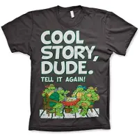 Teenage Mutant Ninja Turtles Heren Tshirt -L- Cool Story Dude Grijs