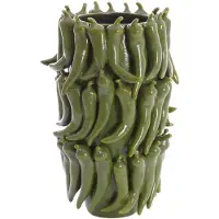 Light & Living Vaas Pepper Keramiek, 39cm - Donkergroen