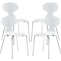 En.casa Eetkamerstoelen Kil set van 4 wit en chroom []
