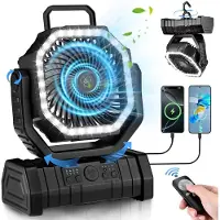 Bp Tent Ventilator - Mini Ventilator - 20.000 mAh batterij - Zwart