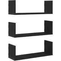 vidaXL Wandplanken 3 stuks Zwarte Eiken 58x18x18 cm Bewerkt Hout