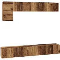 vidaXL Tv-meubelset 5 st Oud Hout Bewerkt hout