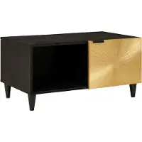 vidaXL Salontafel Zwart en Goud 80 x 50 x 40 cm Bewerkt hout