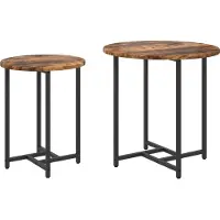 vidaXL Bijzettafelset 2 st Gerookt Eiken en Zwart 50 x 50 x 50 cm