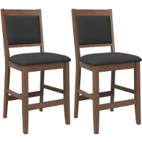 vidaXL Barkrukken met kussens 2 stuks Bruin massief hout rubber