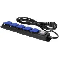 ORNO Heavy-duty stekkerdoos voor buiten - Verlengsnoer 5-voudig - IP44 Stof & spatwaterdicht - Kabellengte 5 meter - Penaarde